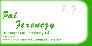 pal ferenczy business card